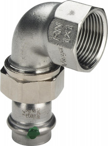 Viega Соединительный элемент резьбовой разъемный 90° Sanpress Inox 2355 (437305)