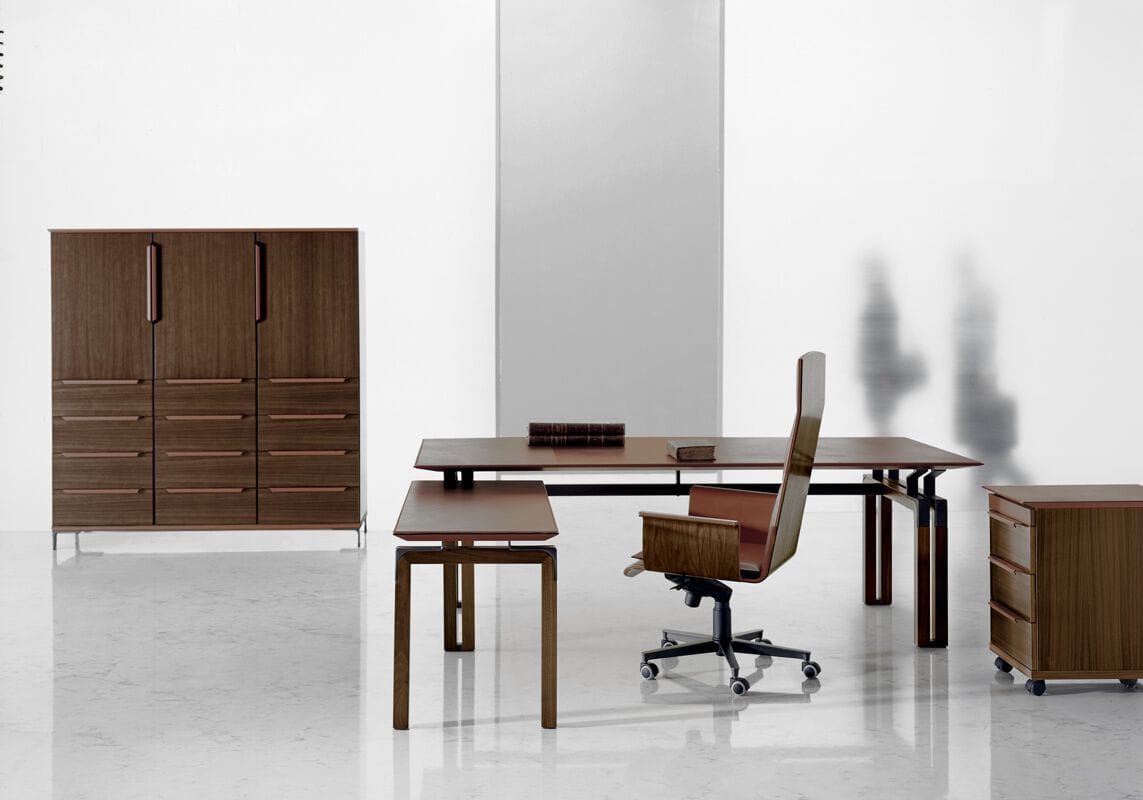 Деревянный прямоугольный рабочий стол с кожаной столешницей i 4 Mariani ARCH-00054872 - Вид №5