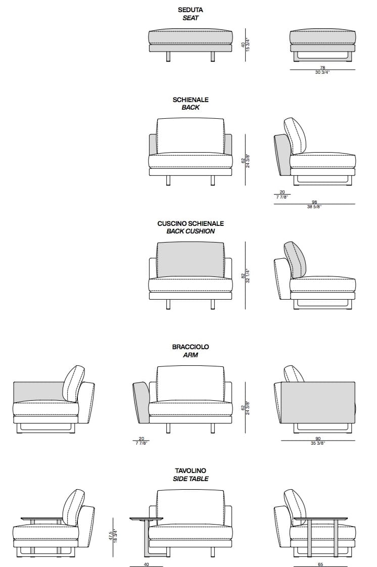 Тканевый диван с полуостровом Porada двадцать ARCH-00059661 - Вид №2
