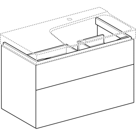 500.516.43.1 Шкафчик для раковины Geberit Xeno² с полкой, с двумя выдвижными ящиками Geberit  - Вид №10