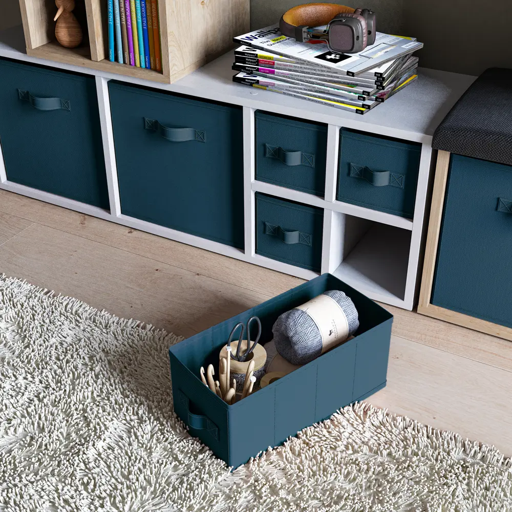 Короб Spaceo KUB 15x15x31 см 6.9 л полипропилен цвет синий 82658010 STLM-2103294 - Вид №3