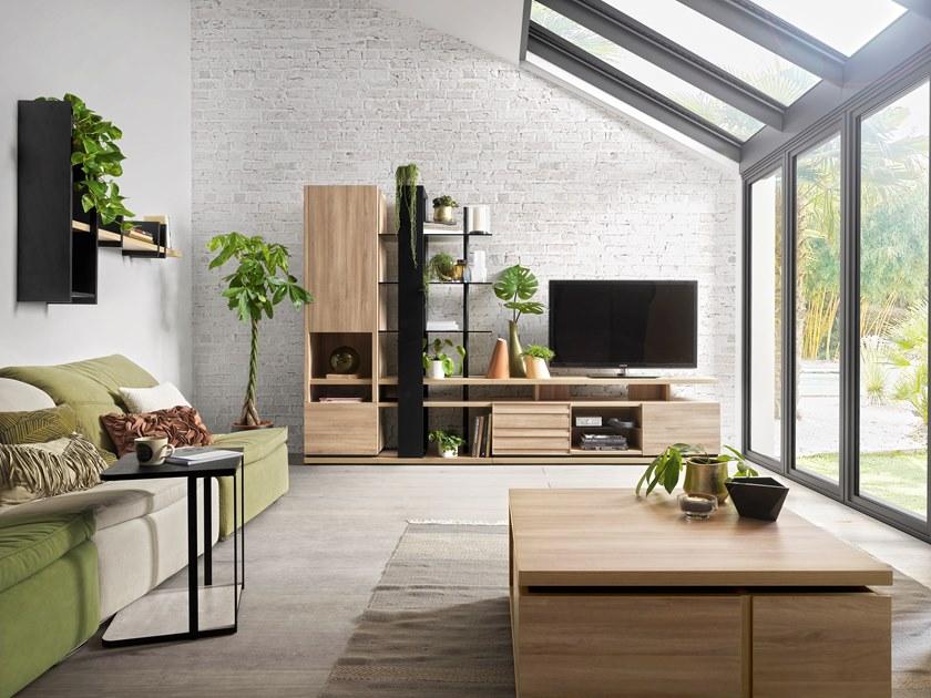 GAUTIER Оборудованная стена с подставкой под телевизор Natura 1d16901 - 1d16902 - Вид №1