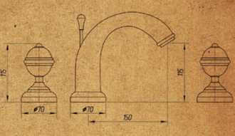 Смеситель MIGLIORE.CRistalia ML.CRS-3712.BR для раковины на 3 отверстия, бронза  - Вид №1