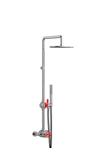 Настенная термостатическая душевая колонна с ручным душем