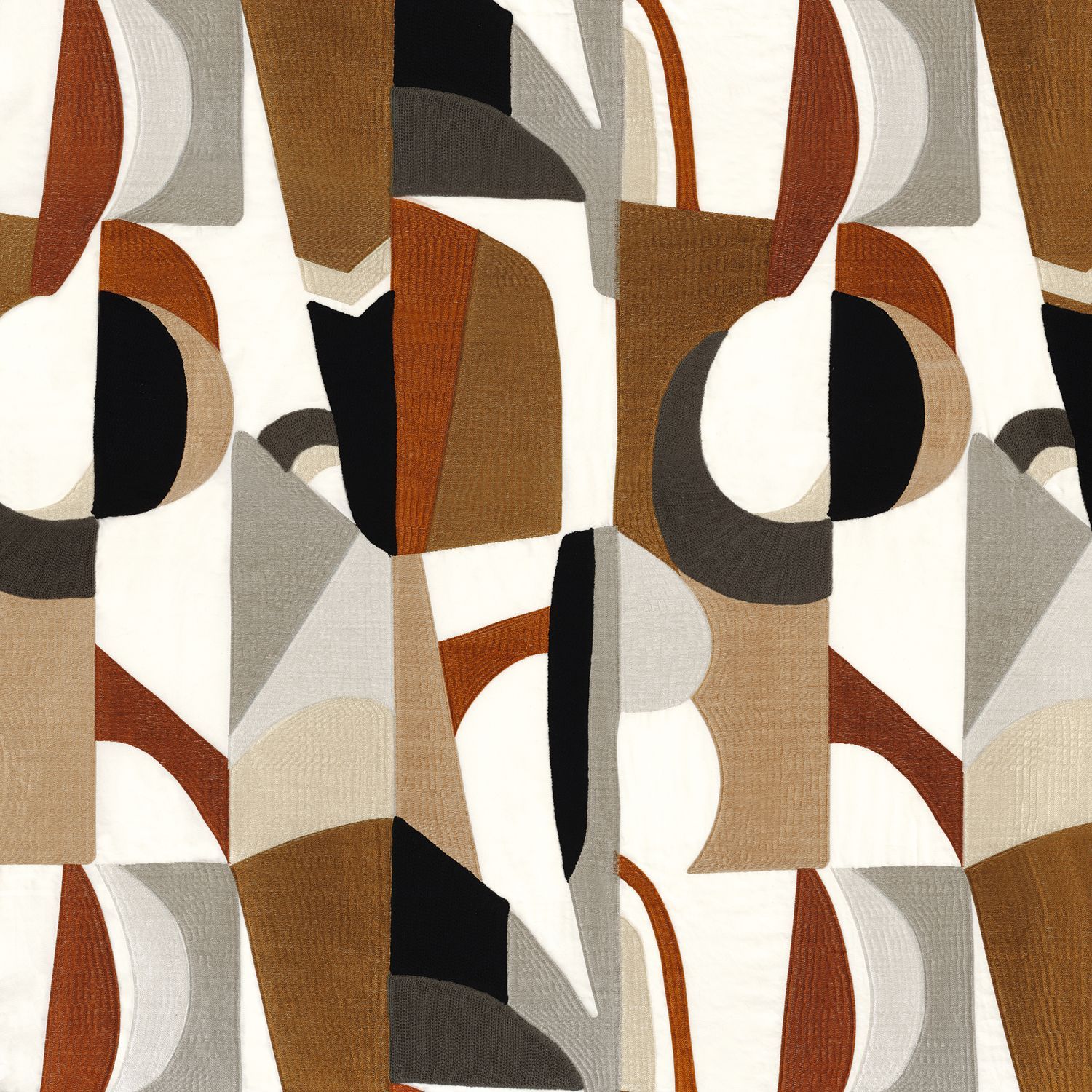 Хлопчатобумажная вышитая ткань для штор с графическим рисунком Casamance Arty ARCH-00105202 - Вид №8