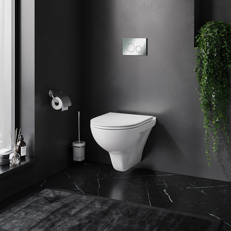 IS49051.901700 Инсталляция с клав Pro L глянц хром с подвесным унитазом FlashClean с сид м/лифт AM.PM Gem