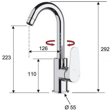 Remer Rubinetterie Смеситель кухонный с поворотным изливом Class line eco Le 72 c lt8 - Вид №1