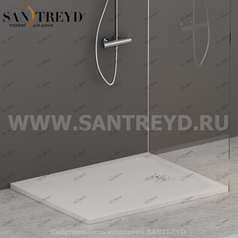 DP10080501 Душевой поддон 100х80 см цвет Белый бархат Globo DOCCIAPIETRA Италия Ceramica Globo