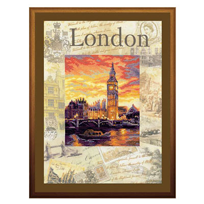 0019 РТ Набор для вышивания Города мира. Лондон 30 х 40 см RIOLIS Частичная вышивка 
