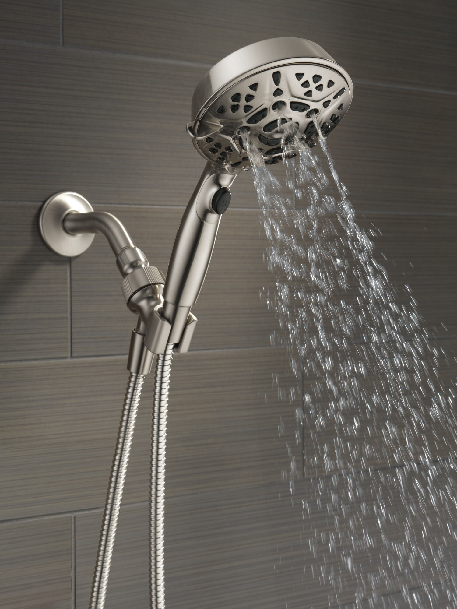 75716SN H2Okinetic Ручной душ с 7 настройками Delta Faucet Universal Showering Сатин никель  - Вид №4