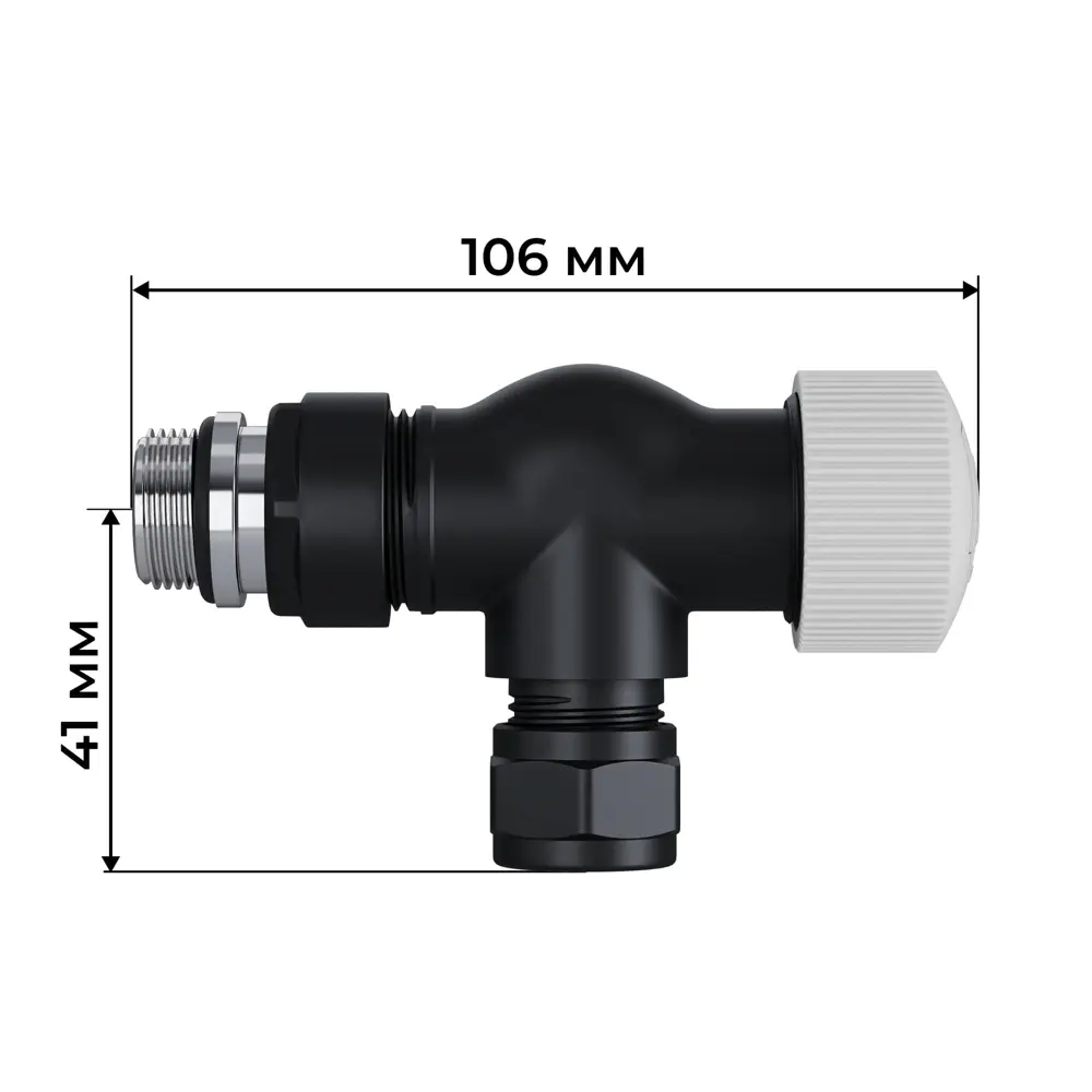 Термостатический комплект для радиатора осевой Royal Thermo Design Pro 1/2" латунь цвет черный 89423319 STLM-2042939  - Вид №4