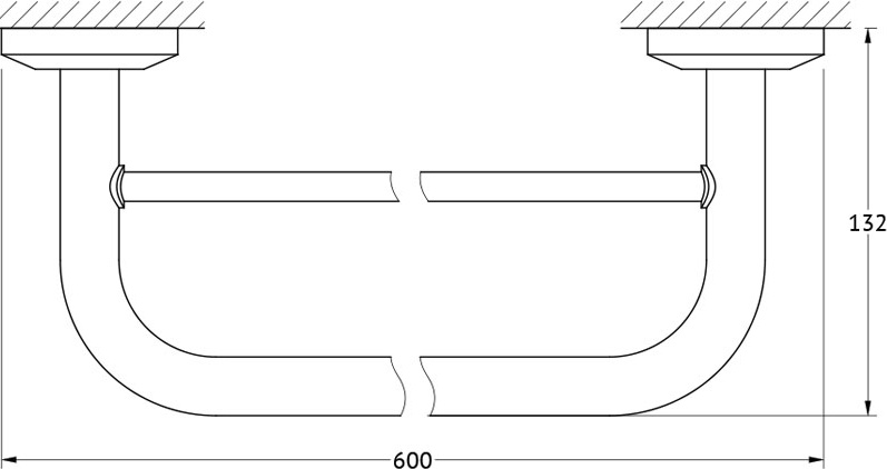 STA 037 Штанга для полотенца двойная 60 cm FBS Standard - Вид №1