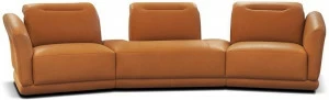 Rossini Sofas Секционный изогнутый кожаный диван с подголовником Monicelli