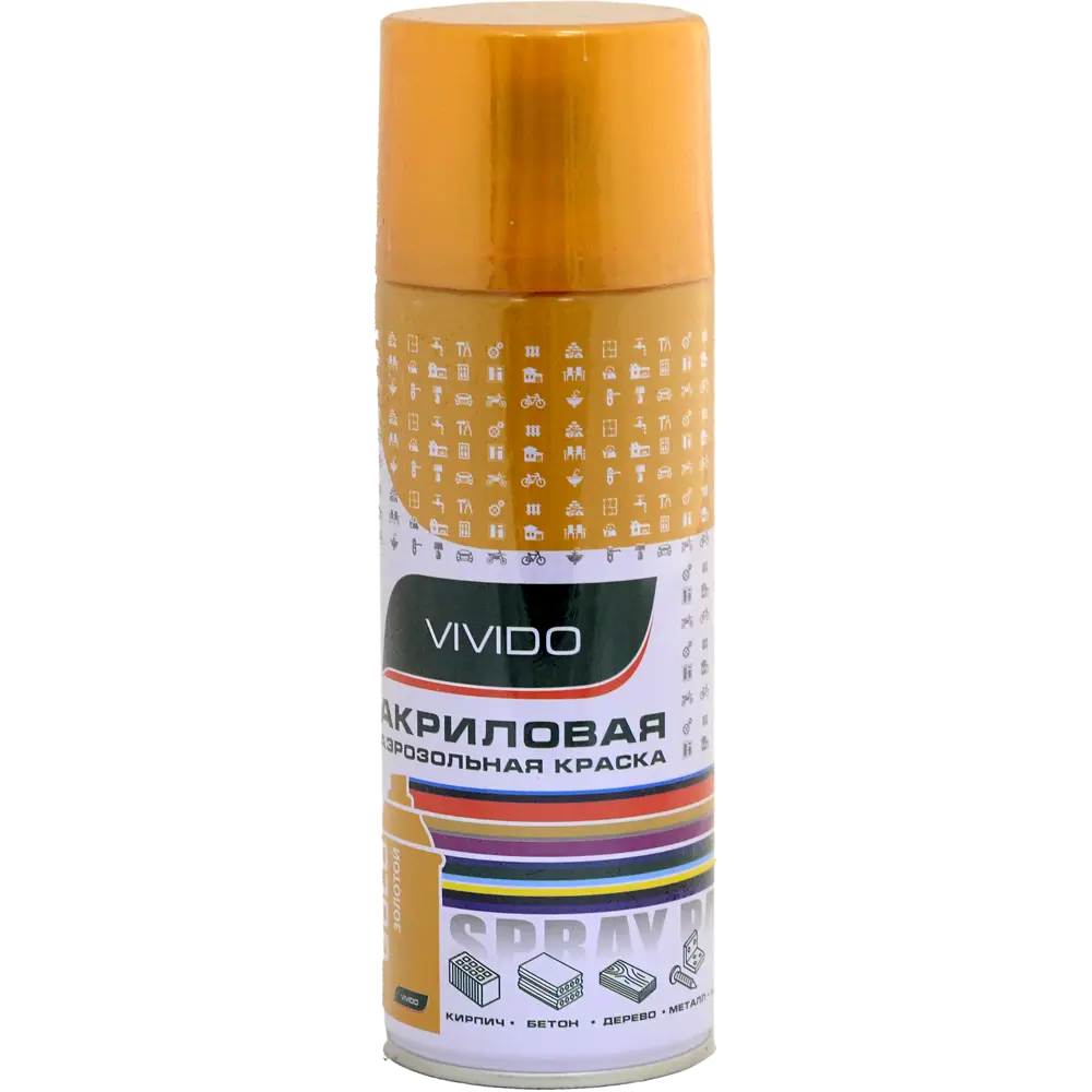 Краска аэрозольная Vivido цвет золотой металлик 18846805 STLM-2210872 