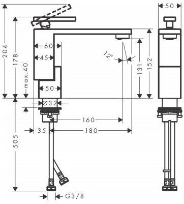 Axor Смеситель для умывальника, однорычажный Axor edge 46011000/46031000 - Вид №5