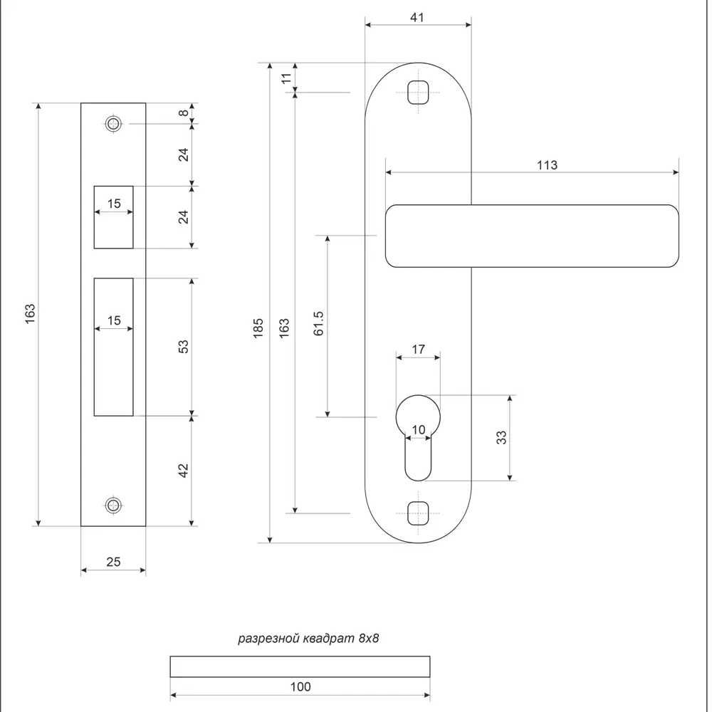 Замок врезной Apecs 1026/60-CR, с ручками, алюминий, цвет хром 11879276 STLM-2115071  - Вид №2