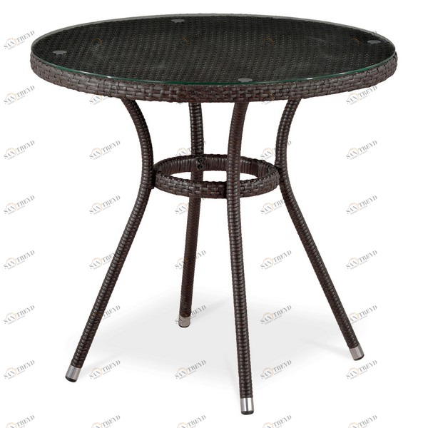 Столик кофейный, искусственный ротанг T283ANT-W51-D80 Brown AFINA  130502 Коричневый 