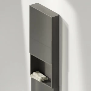 Верхний модуль со стеклянной дверью MONOLITH с полкой темный дуб