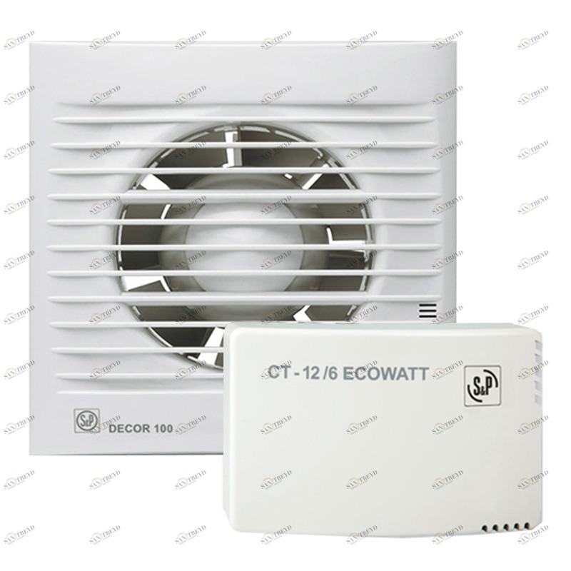 Накладной вентилятор Soler Palau KIT DECOR-100CZ 12V+CT-12/6 ECOWATT 5210606200