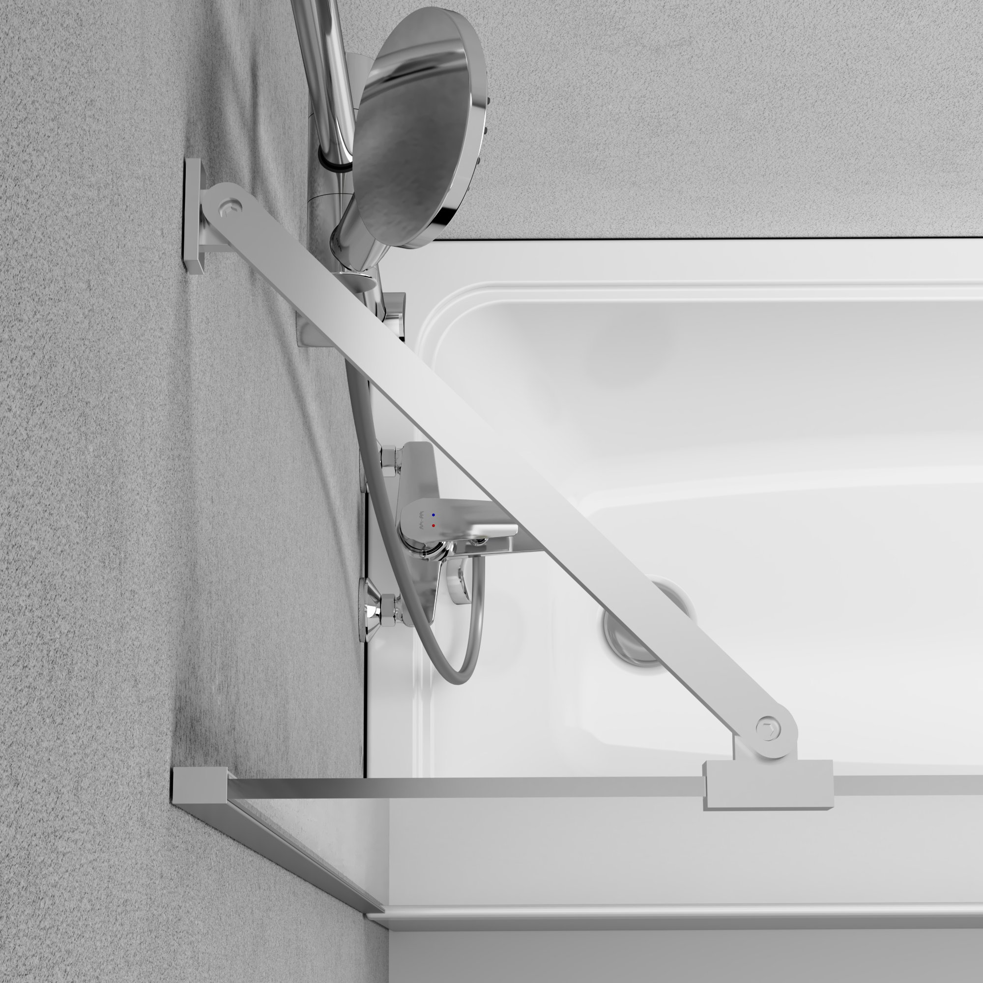 W90BS-080-140CT Душевое ограждения на борт вынны AM.PM Германия Gem - Вид №2