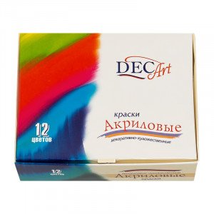 24-12.20-50 Краска акриловая набор 12 цв. 20 мл Decart