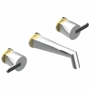 G6C-41GB Внешняя часть смесителя встраиваемого в стену для ванны на три отверстия с изливом ГОЛИАФ Thg-paris Metamorphose с углеродным волокном Хром-золото