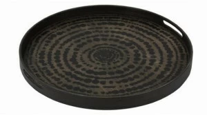 Ethnicraft Круглый деревянный поднос Tribal quest 20370