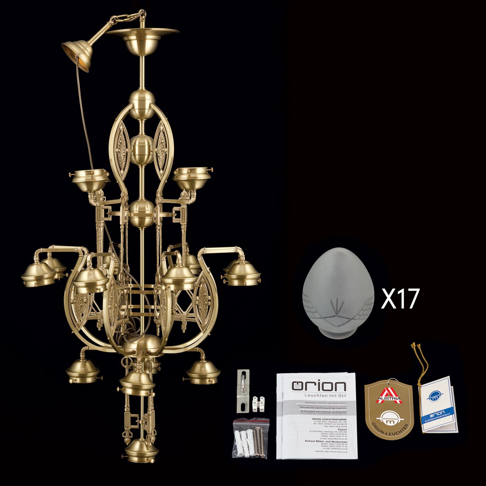 Люстра из латуни и стекла Orion Будапешт ARCH-00037437 - Вид №7