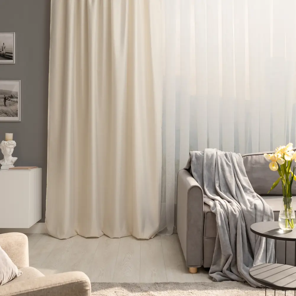 Штора на ленте со скрытыми петлями KREAFORTA Etienne 200x280 см золотой 89405485 STLM-2148625  - Вид №3
