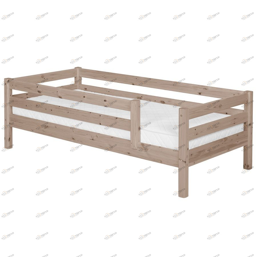 Кровать Flexa Classic с предохранительной планкой, коричневая, 200 см 90101221101