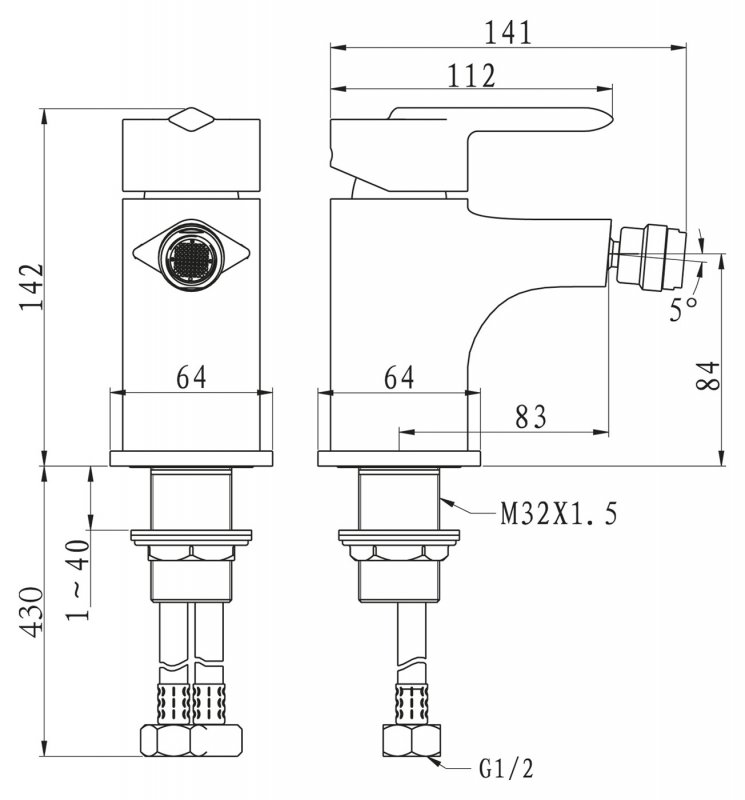 Смеситель для биде CRY-BD-CRM BELBAGNO Crystal - Вид №1