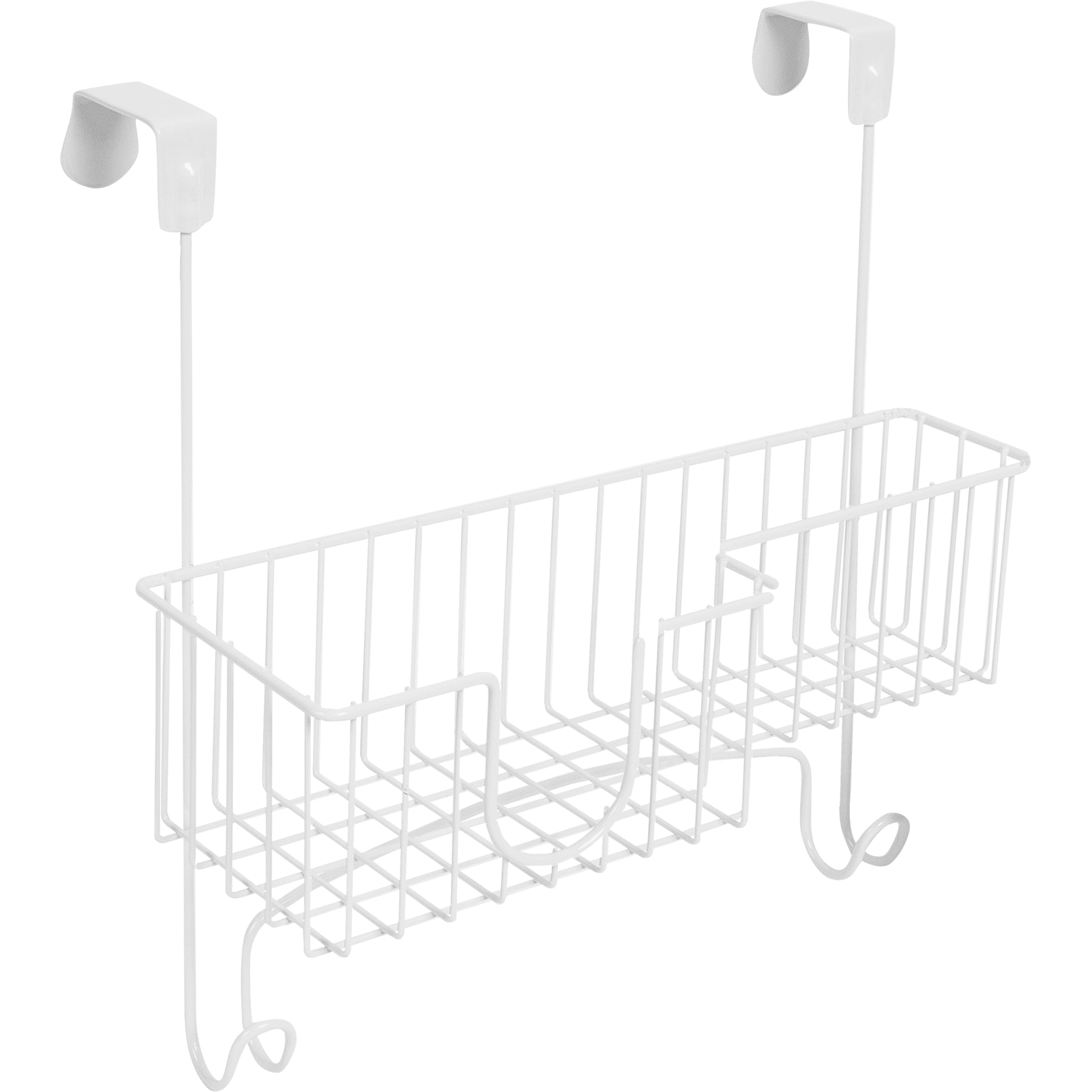 82384916 Держатель утюга и гладильной доски с корзиной 33х16,15х33 см, сталь, цвет белый ATS-0422 Santreyd 