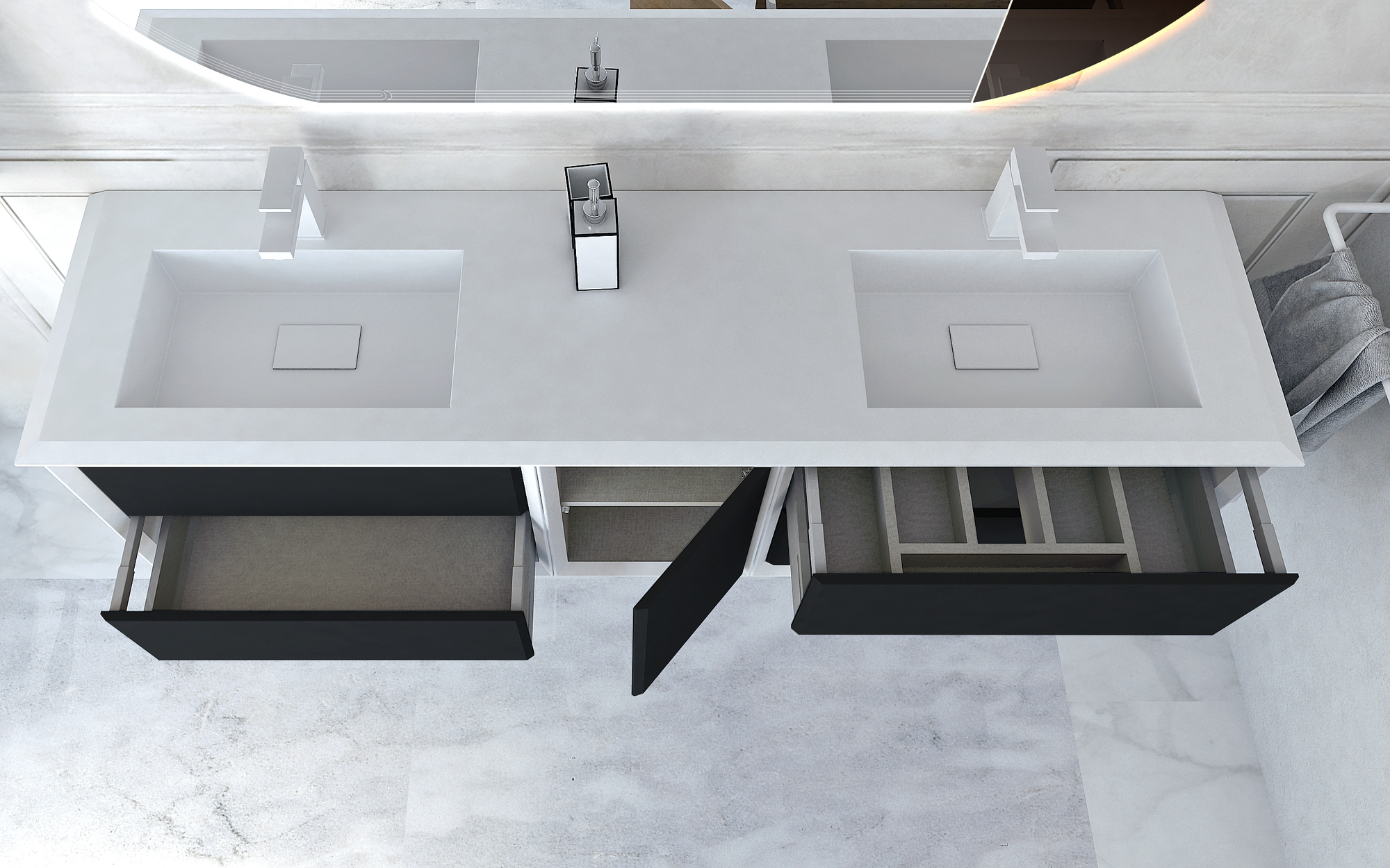 Мебель для ванной CEZARES BELLAGIO 175 Grafite - Вид №3