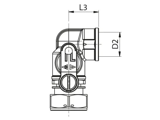 Запорный клапан с гнездом давления и предохранительной ручкой версия 90 ° справа TECO G2 Punto Orange® ARCH-00059930 - Вид №4