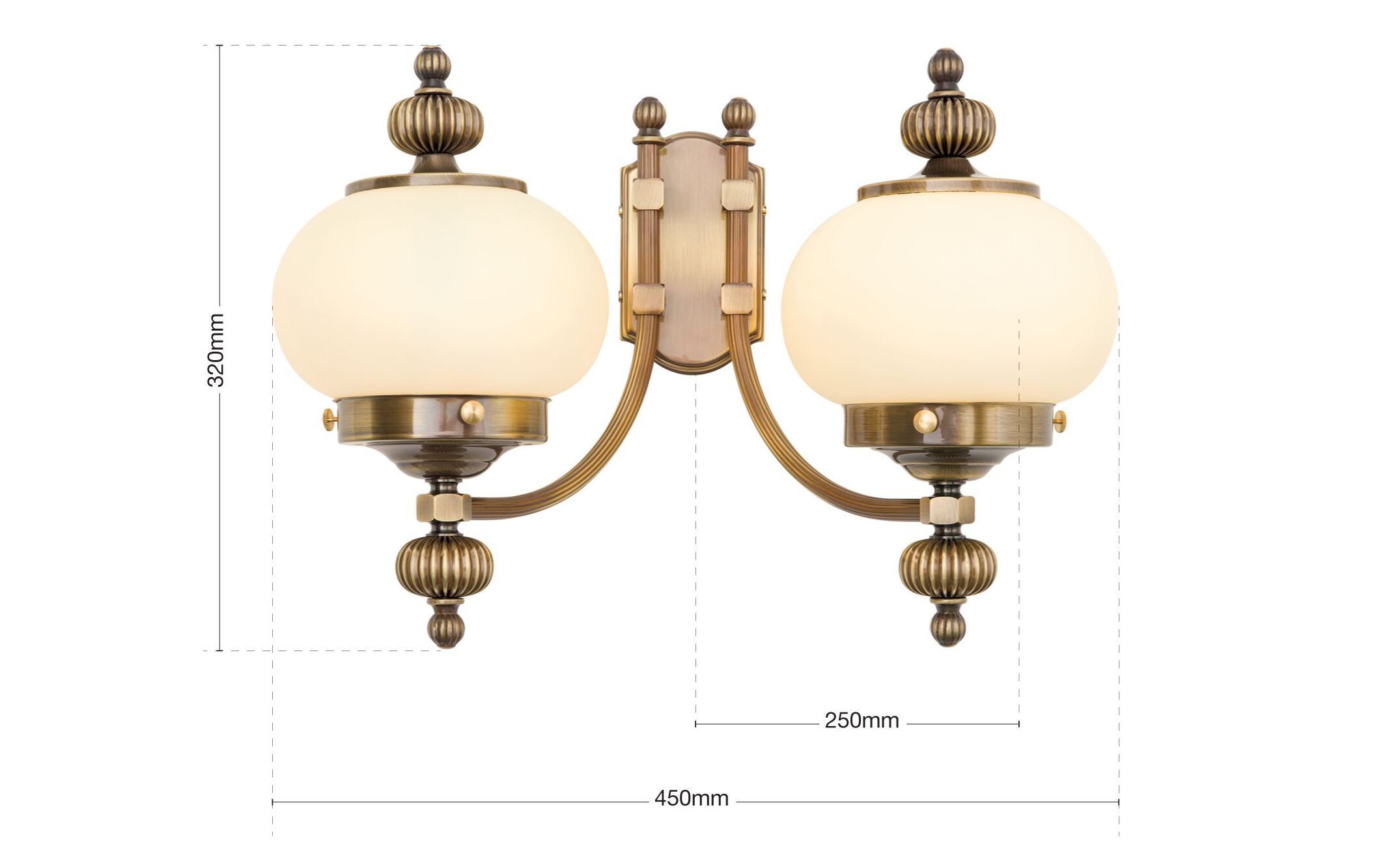 Настенный светильник из латуни и стекла Orion Wiener Nostalgie ARCH-00019853 - Вид №5