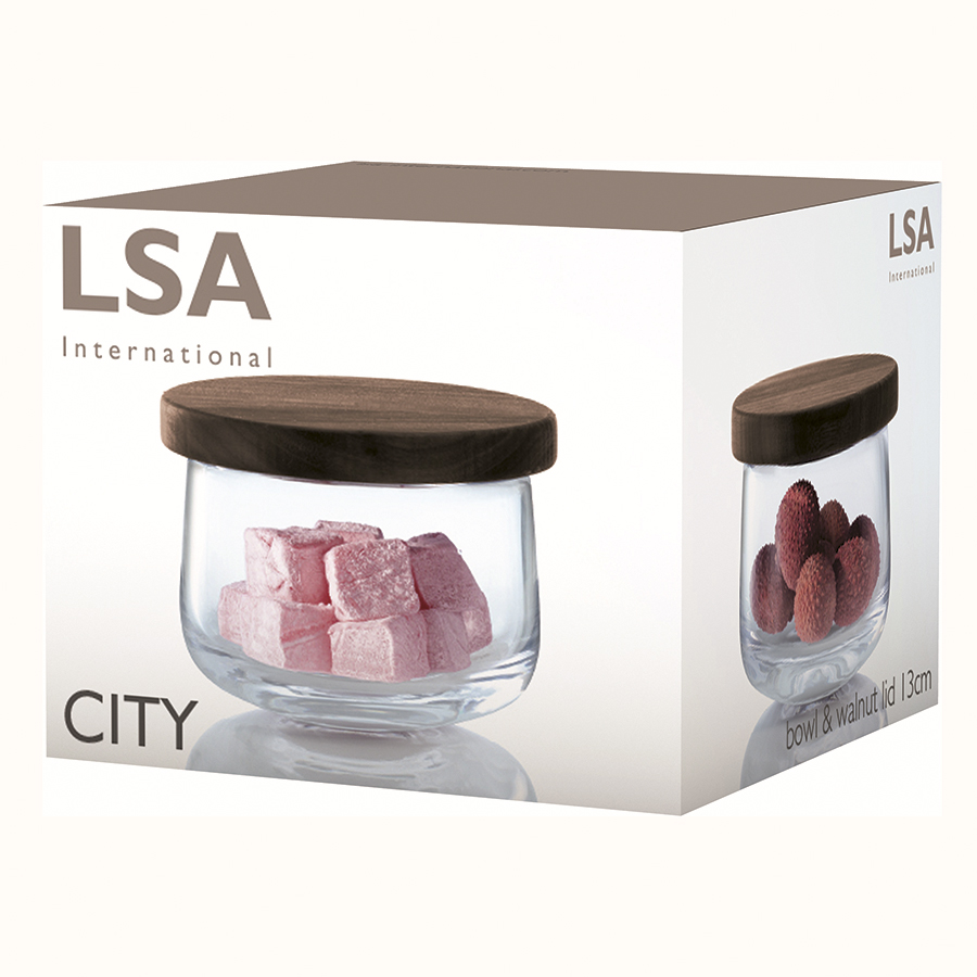 G1239-13-301 Чаша с деревянной крышкой city d13 см LSA International  - Вид №1
