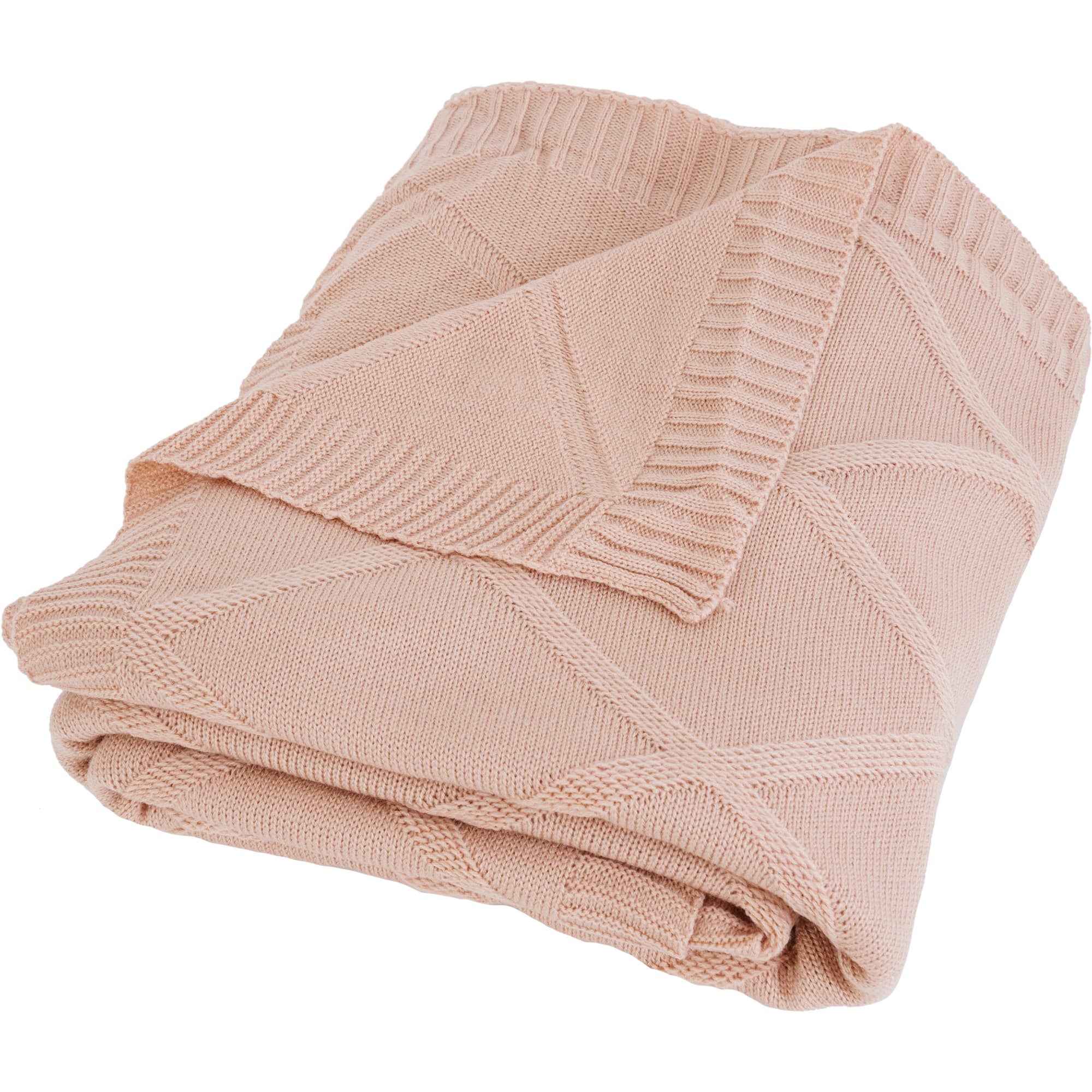 83273944 Плед вязаный 150x200 см акрил цвет розовый Отсутствует Santreyd  - Вид №2