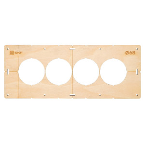 Шаблон EKF для разметки подрозетников на 4 поста диаметром 68 мм 87092980