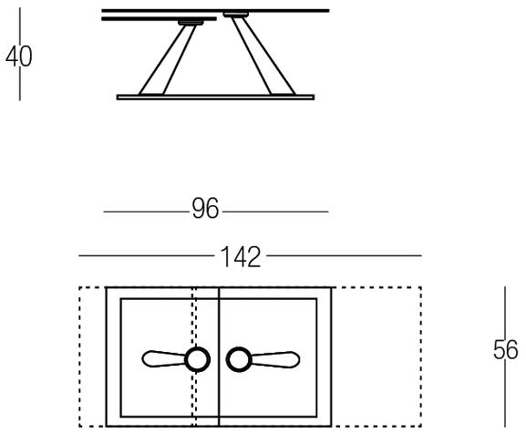 NAOS Поворотный прямоугольный журнальный столик из хрусталя sun-id-1492128 - Вид №4