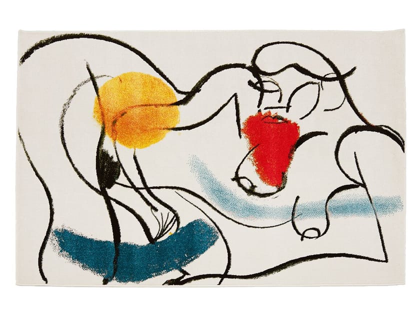 Прямоугольный полипропиленовый ковер на заказ DIZA WOMAN LAYING (MULTICOLOUR) ARCH-00089060