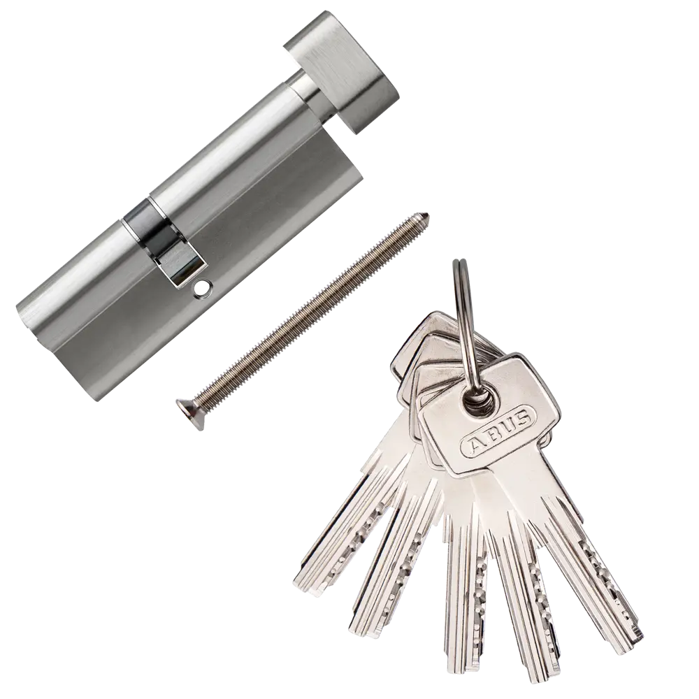 Цилиндр Abus 40х50 мм, ключ/вертушка, цвет никель 82389994 STLM-2049133 D6 - Вид №1