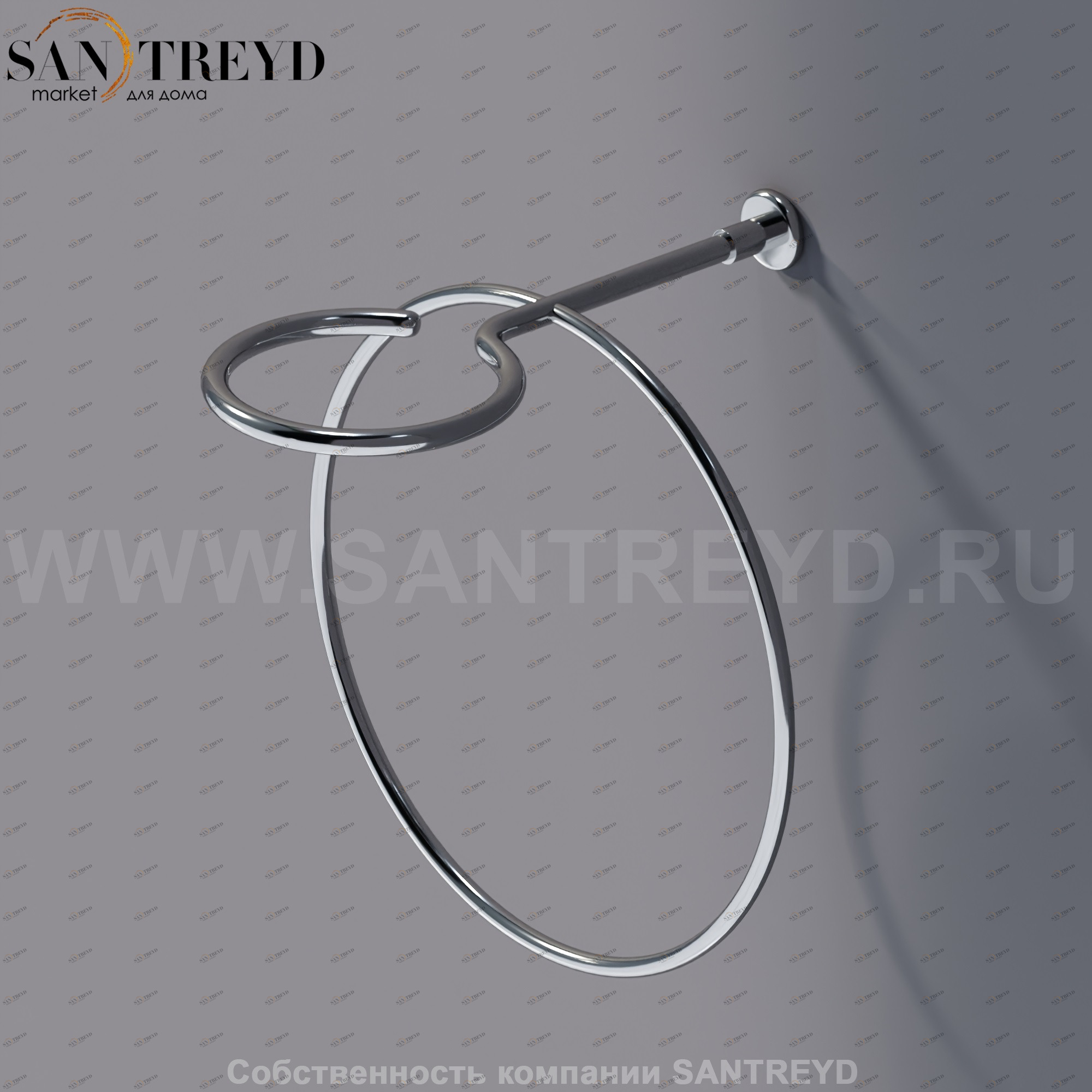 Agape O Полотенцедержатель кольцевой с держателем под аксессуары хромированный AFER0885A Аксессуары O