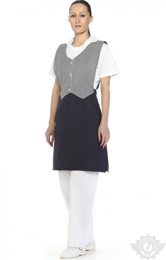 63501 Фартук-жилетка "Маша" синяя  Одежда для обслуживающего персонала  размер 56-62 Спецодежда  - Вид №5