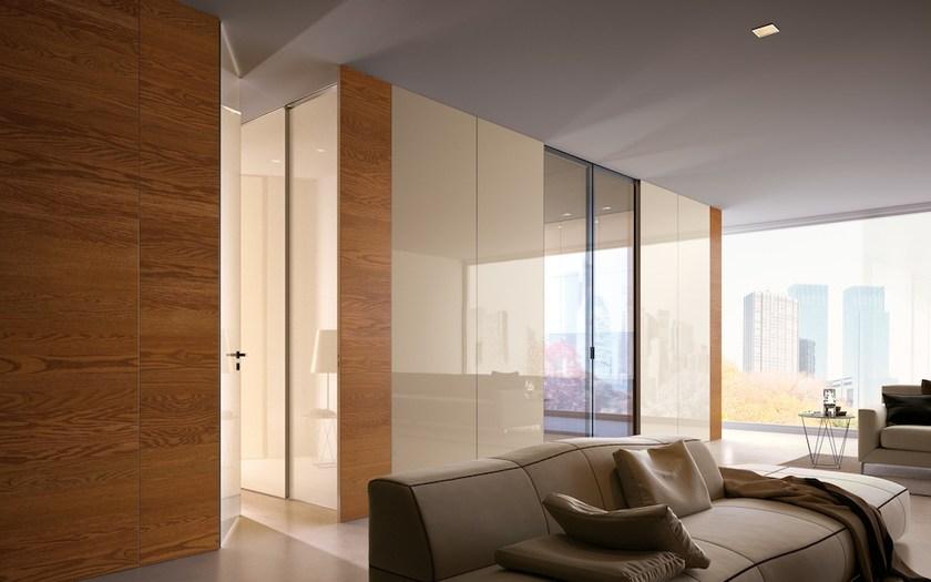 GAROFOLI Распашная дверь заподлицо со стеной из цветного стекла Design sun-id-1394597 - Вид №2