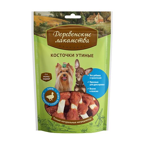 ПР0020578 Лакомство для собак мини пор.косточки утиные 60г ДЕРЕВЕНСКИЕ ЛАКОМСТВА 