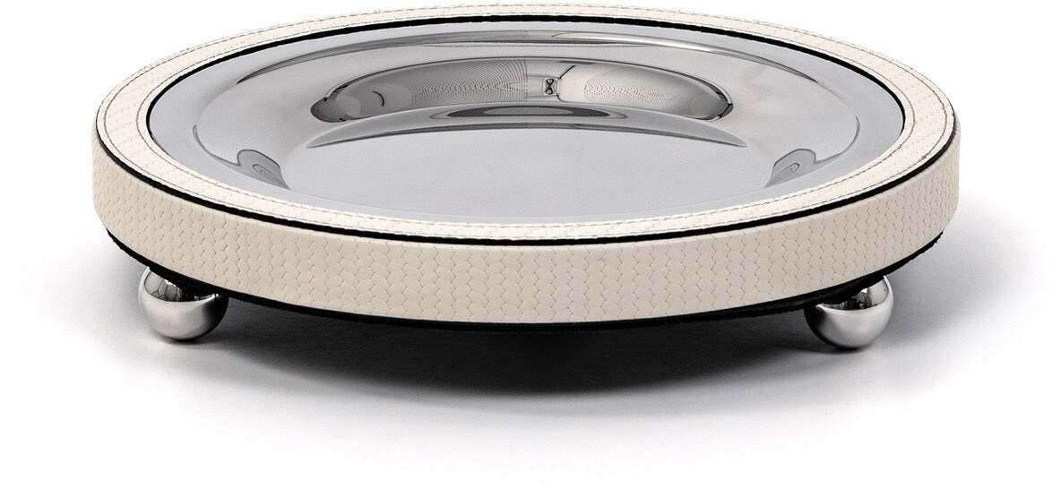 Подставка для фруктов Zoe - Ø 26,5XH5 см / зернистая кожа_светло-серый