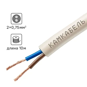 Провод Камкабель ПВС 2x0.75 10 м ГОСТ цвет белый 81933772 STLM-2122284