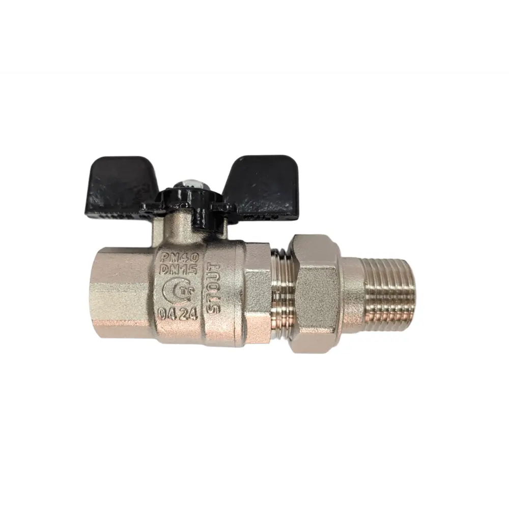 Шаровой кран Stout с американкой 3/4" - надежная запорная арматура 89397717 STLM-1494557 - Вид №1