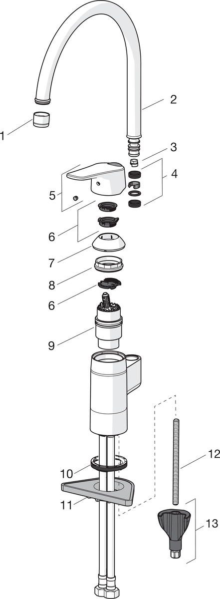 Oras 1838FG Смеситель для кухни 1838FG Vega Хром  - Вид №4