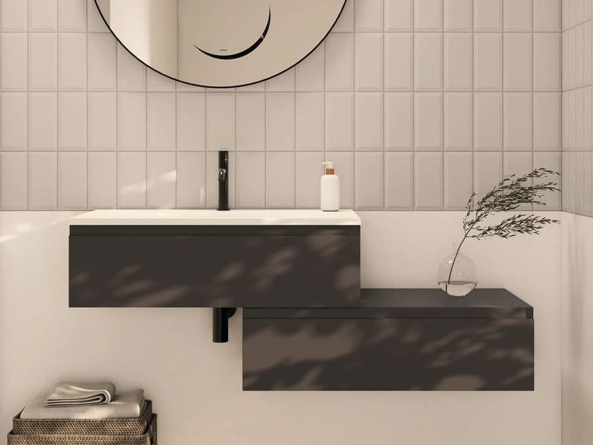 Подвесной шкаф для умывальника со встроенной раковиной Ceramica Globo I Maestri ARCH-00103062